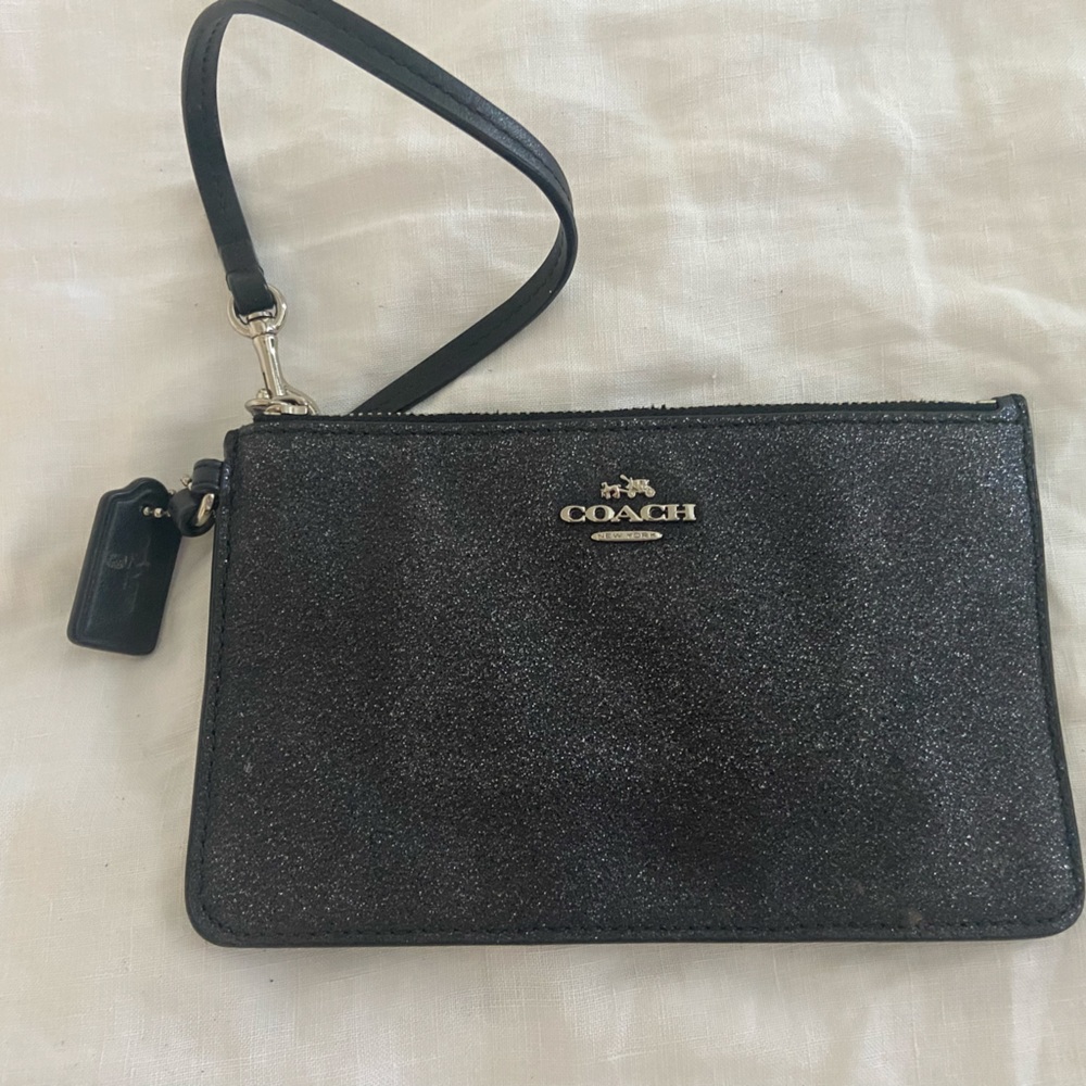 coach black sparkly wristlet